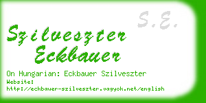 szilveszter eckbauer business card